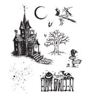 Tim Holtz Cling Rubber Stamps HAUNTED HOUSE CMS308