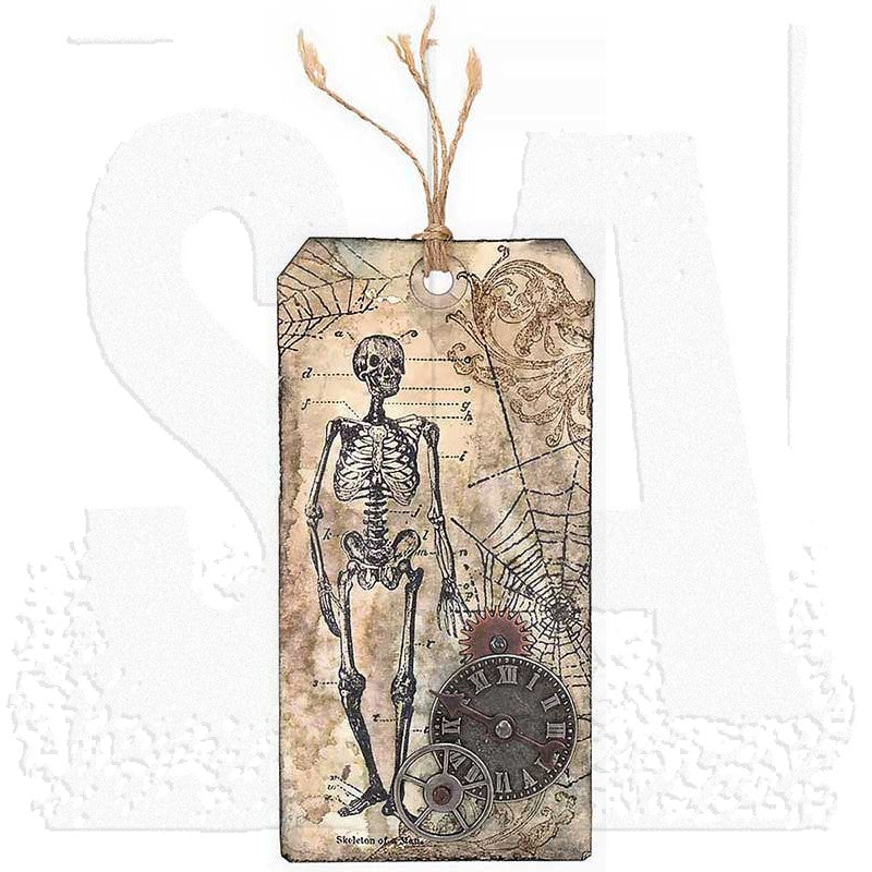 Tim Holtz Cling Rubber Stamps HAUNTED MANSION cms091 tag