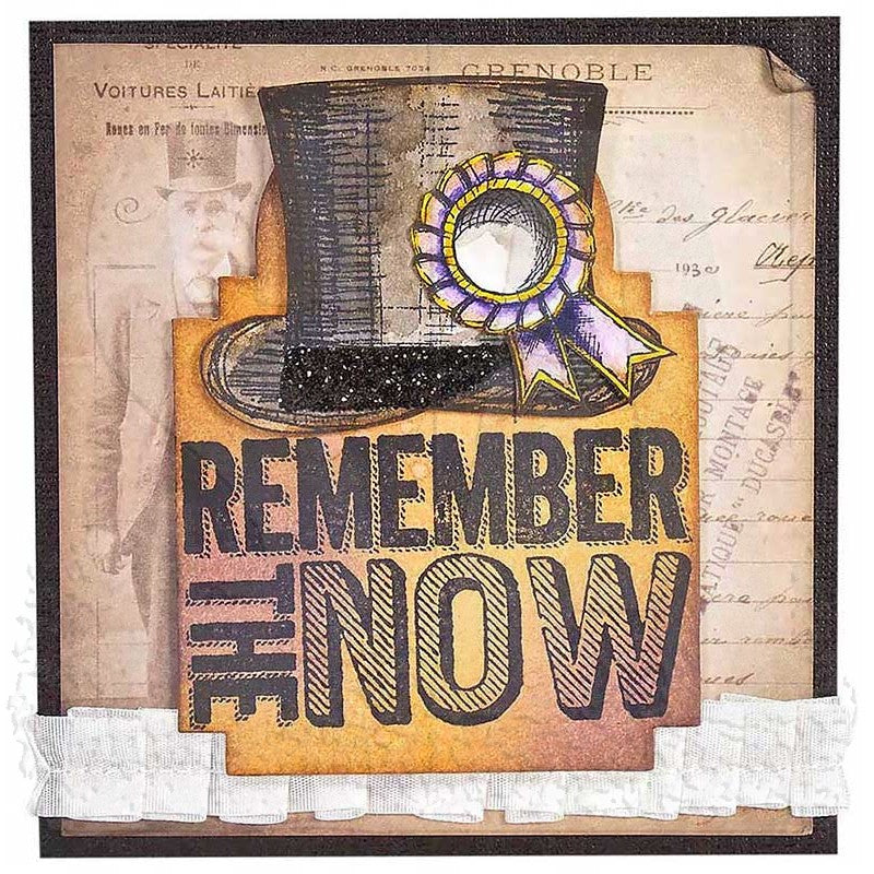 Tim Holtz Cling Rubber Stamps HIGH SOCIETY BLUEPRINTS cms193 hat