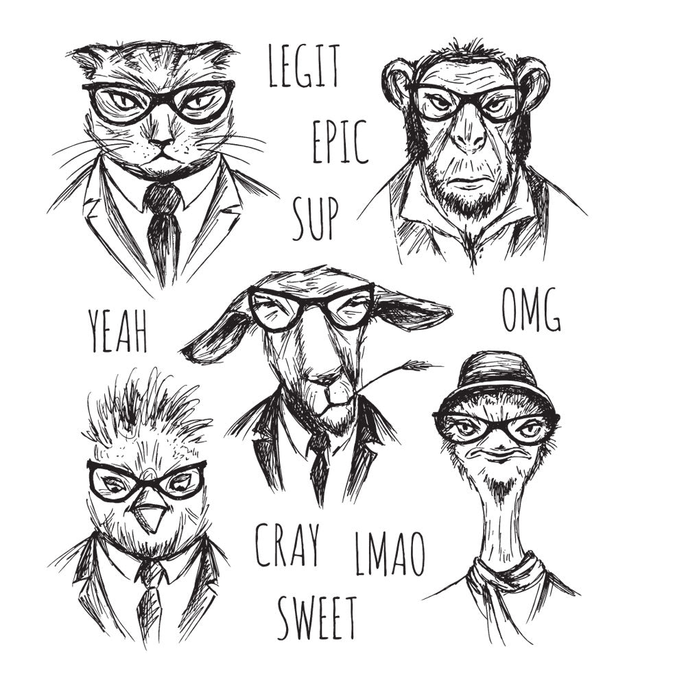 Tim Holtz Cling Rubber Stamps HIPSTER CMS288