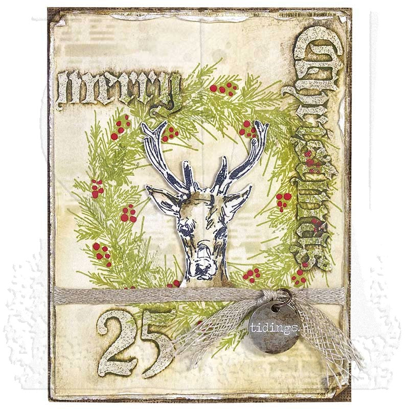 Tim Holtz Cling Rubber Stamps HOLIDAY DRAWINGS CMS284 deer