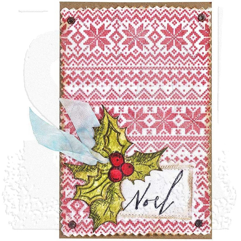 Tim Holtz Cling Rubber Stamps HOLIDAY KNITS CMS206 noel