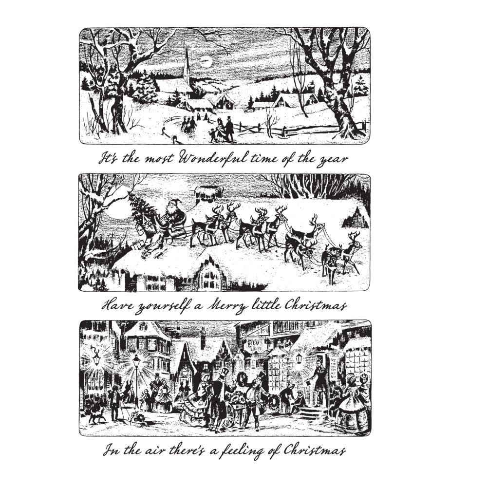 Tim Holtz Cling Rubber Stamps HOLIDAY SCENES CMS425