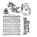 Tim Holtz Cling Rubber Stamps HOLIDAY WISHES cms095
