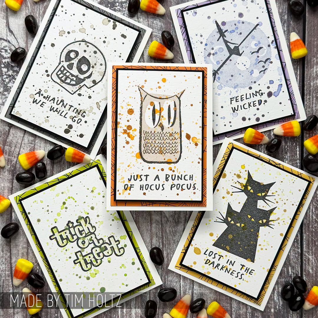 Tim Holtz Cling Rubber Stamps Halftone Halloween CMS199 halloween cards tim holtz
