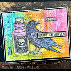 Tim Holtz Cling Rubber Stamps  Halloween Blueprint 2 CMS167 happy halloween raven card jennifer williams