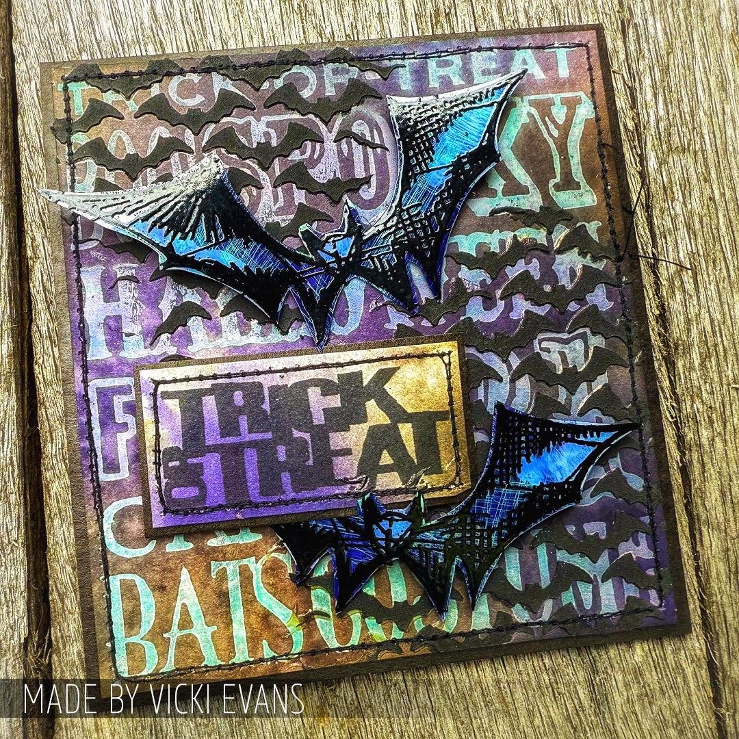 Tim Holtz Cling Rubber Stamps Halloween Blueprints cms134 bats