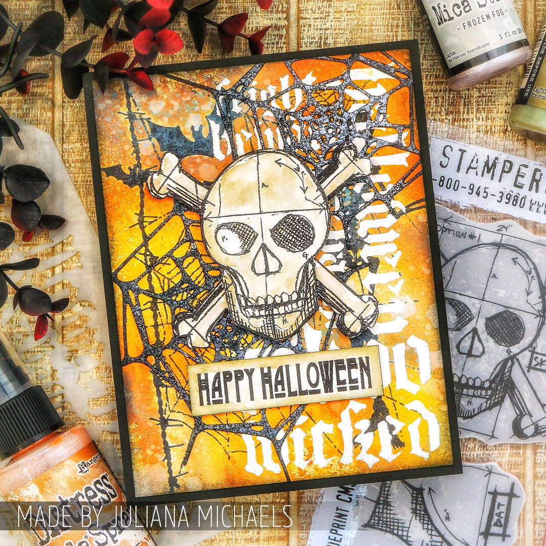 Tim Holtz Cling Rubber Stamps Halloween Blueprints cms134 wicked
