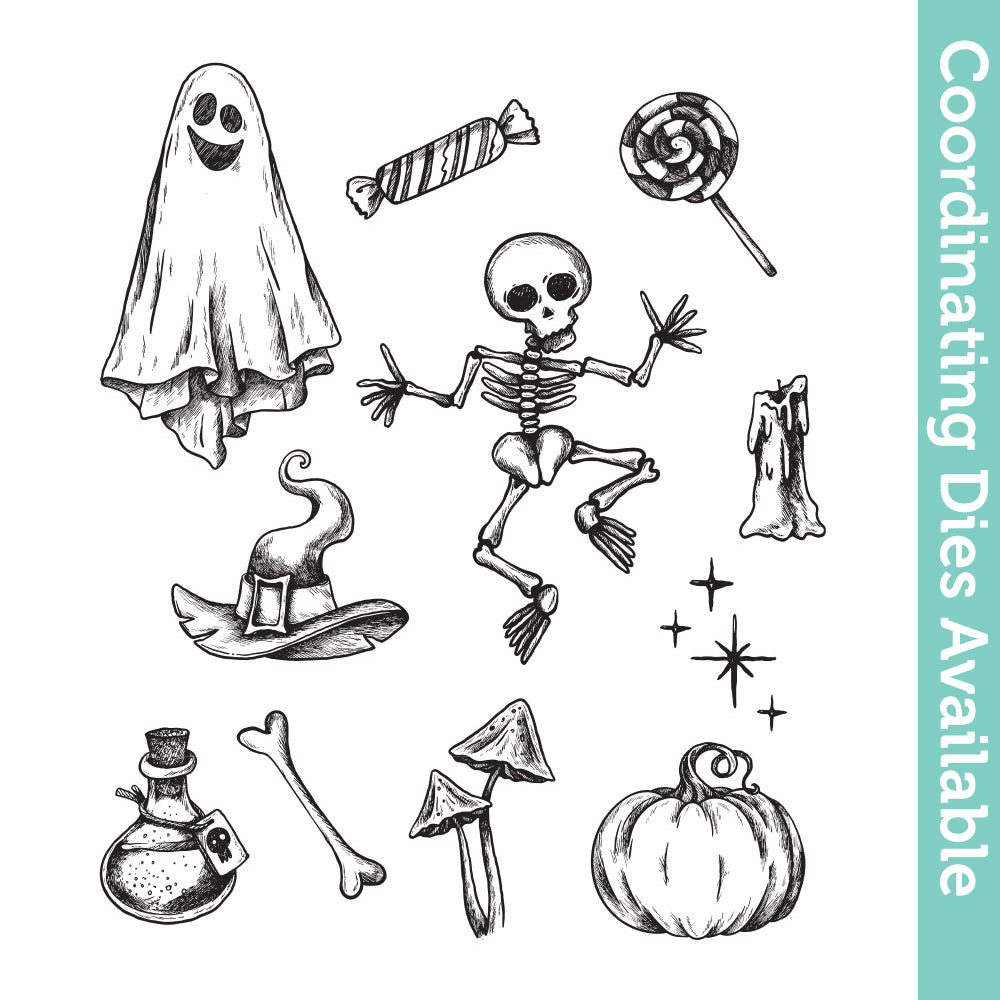 Tim Holtz Cling Rubber Stamps Halloween Doodles cms437 1