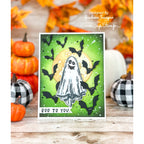 Tim Holtz Cling Rubber Stamps Halloween Doodles cms437 green