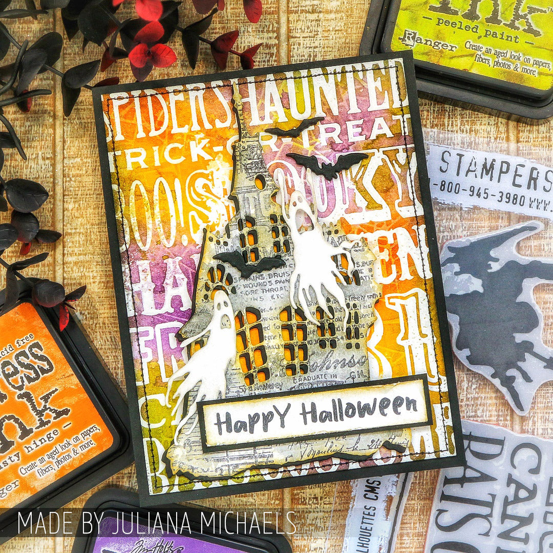 Tim Holtz Cling Rubber Stamps Halloween Silhouettes cms115 ghosts