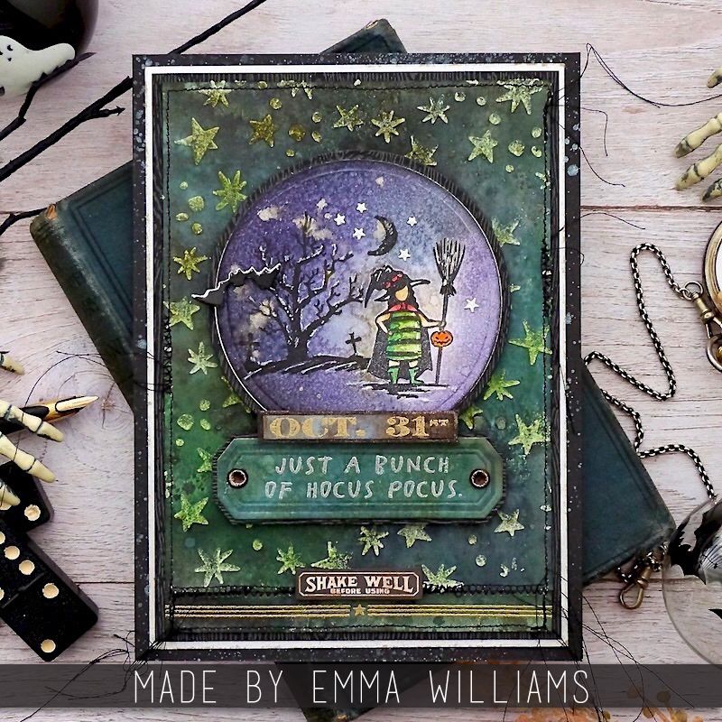 Tim Holtz Cling Rubber Stamps Halloween Sketchbook cms469 gazing ball