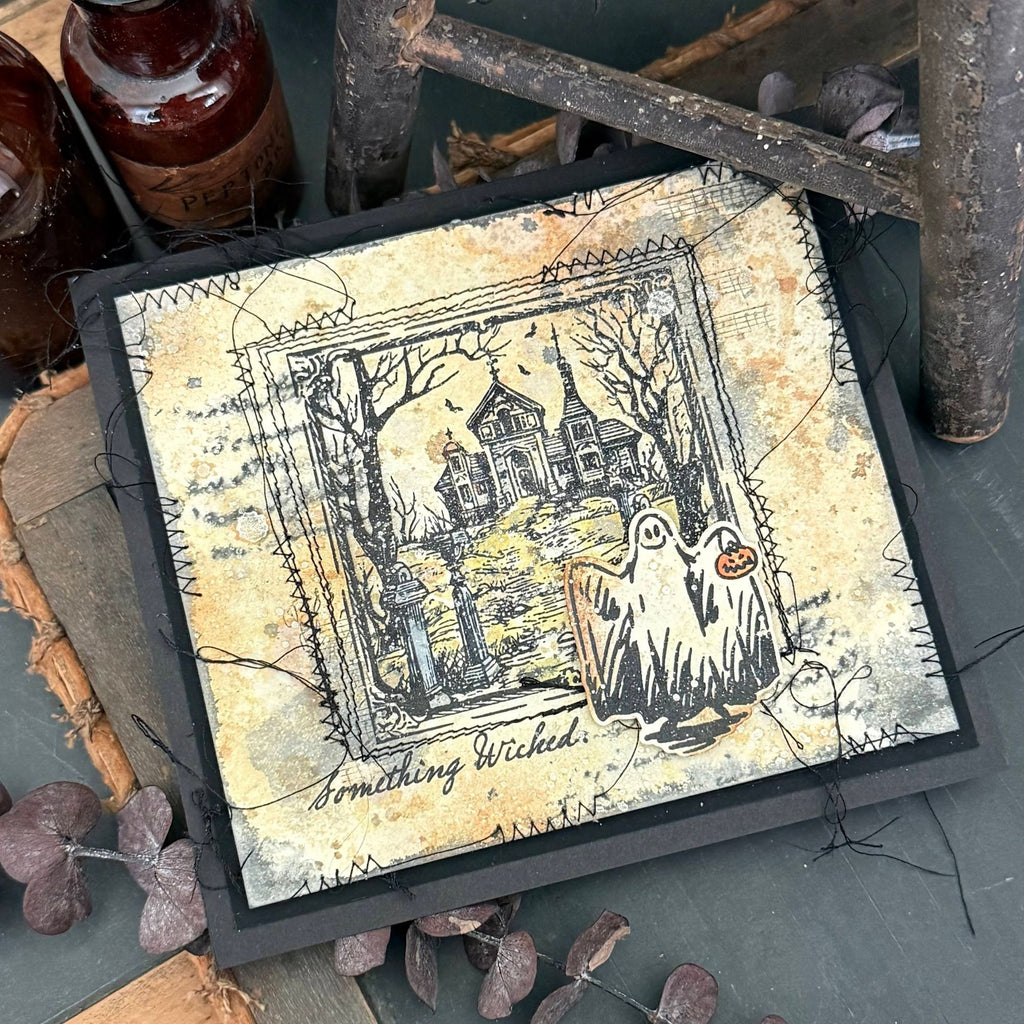 Tim Holtz Cling Rubber Stamps Halloween Sketchbook cms469 ghost