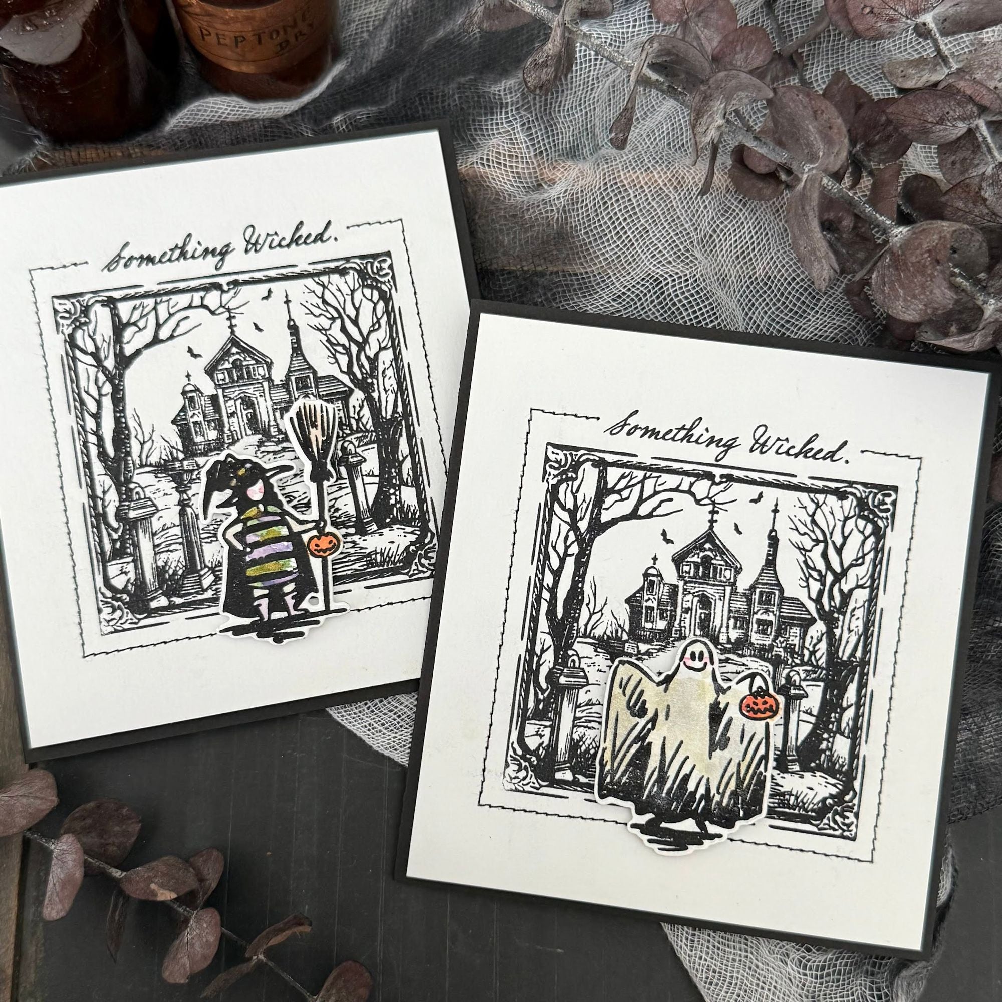 Tim Holtz Cling Rubber Stamps Halloween Sketchbook cms469 spooky