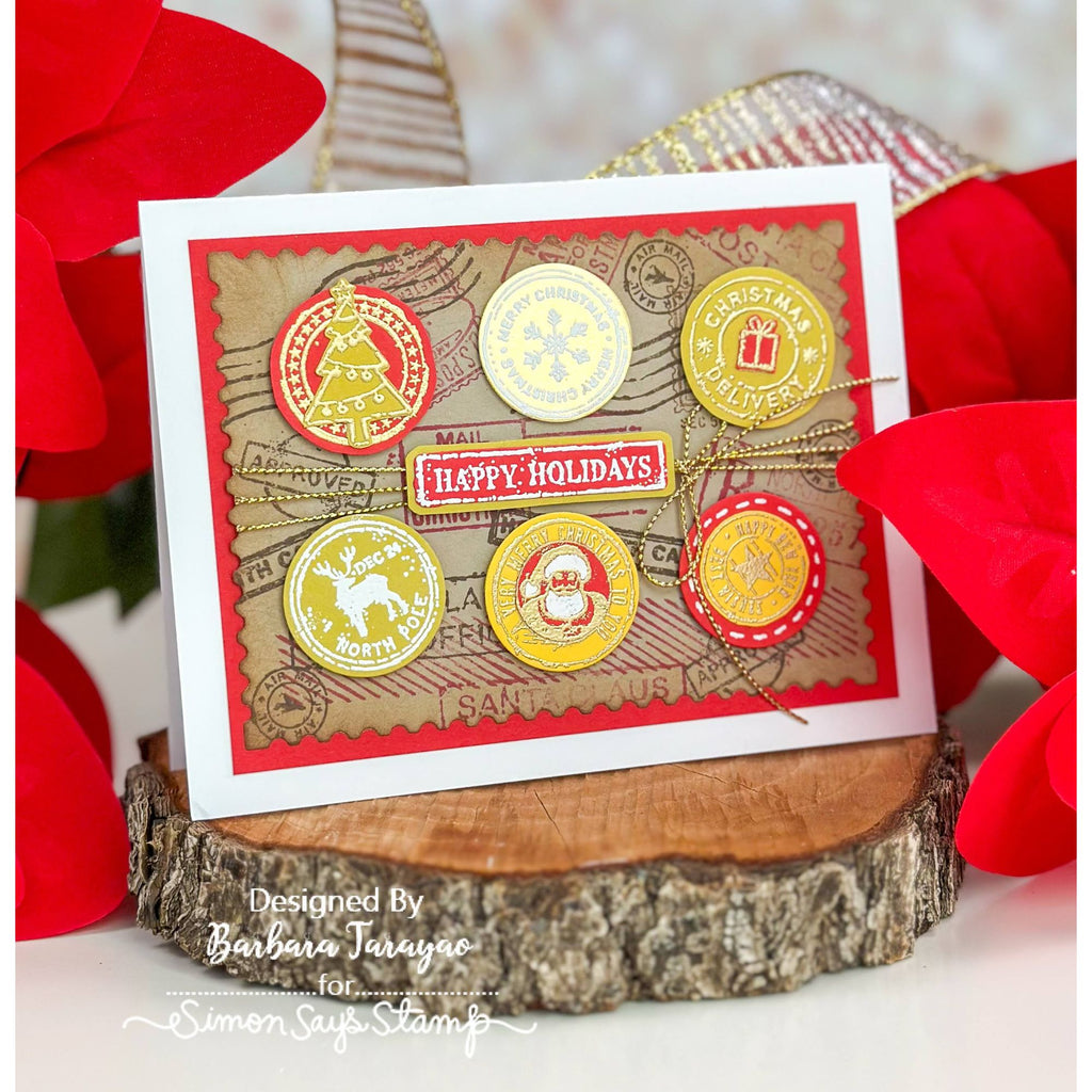 Tim Holtz Cling Rubber Stamps Holiday Postmarks cms323 holidays