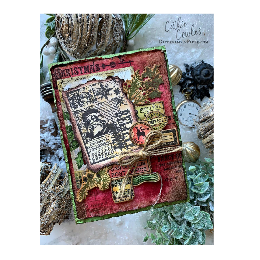 Tim Holtz Cling Rubber Stamps Holiday Postmarks cms323 twine