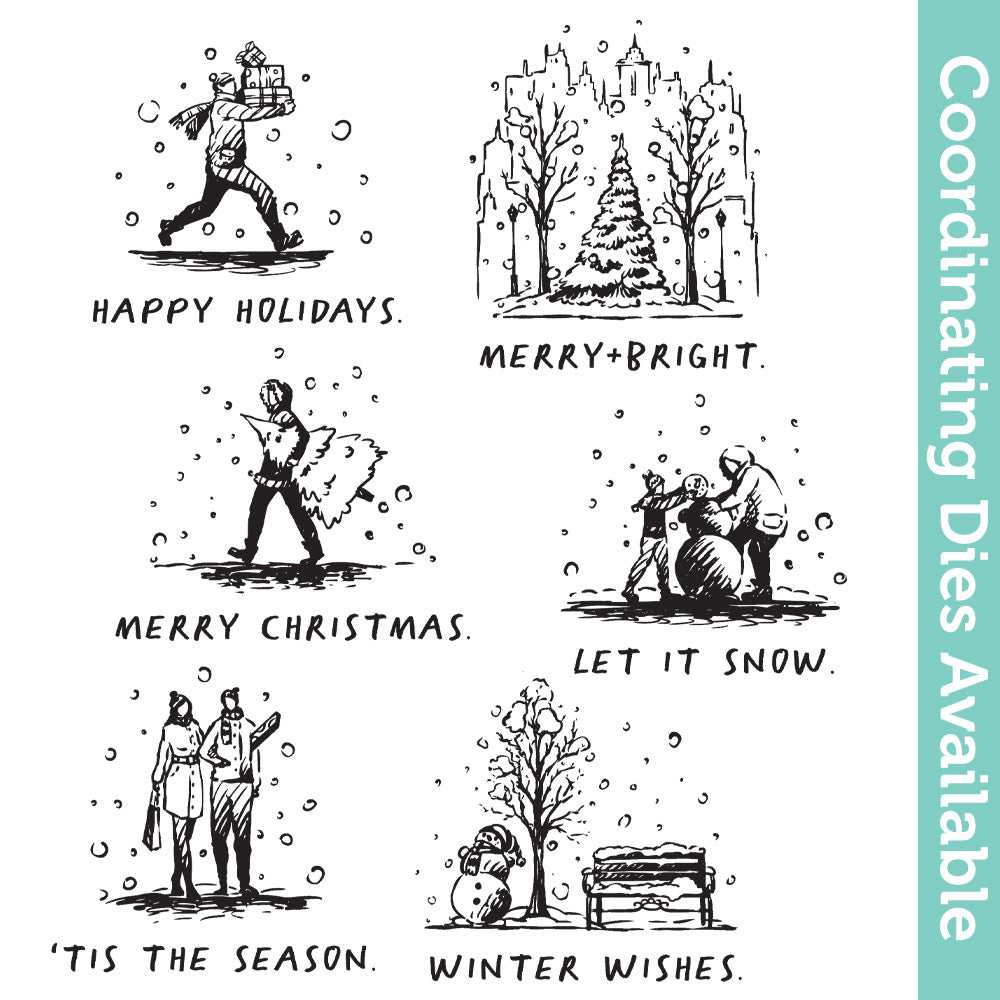 Tim Holtz Cling Rubber Stamps Holiday Sketchbook cms456