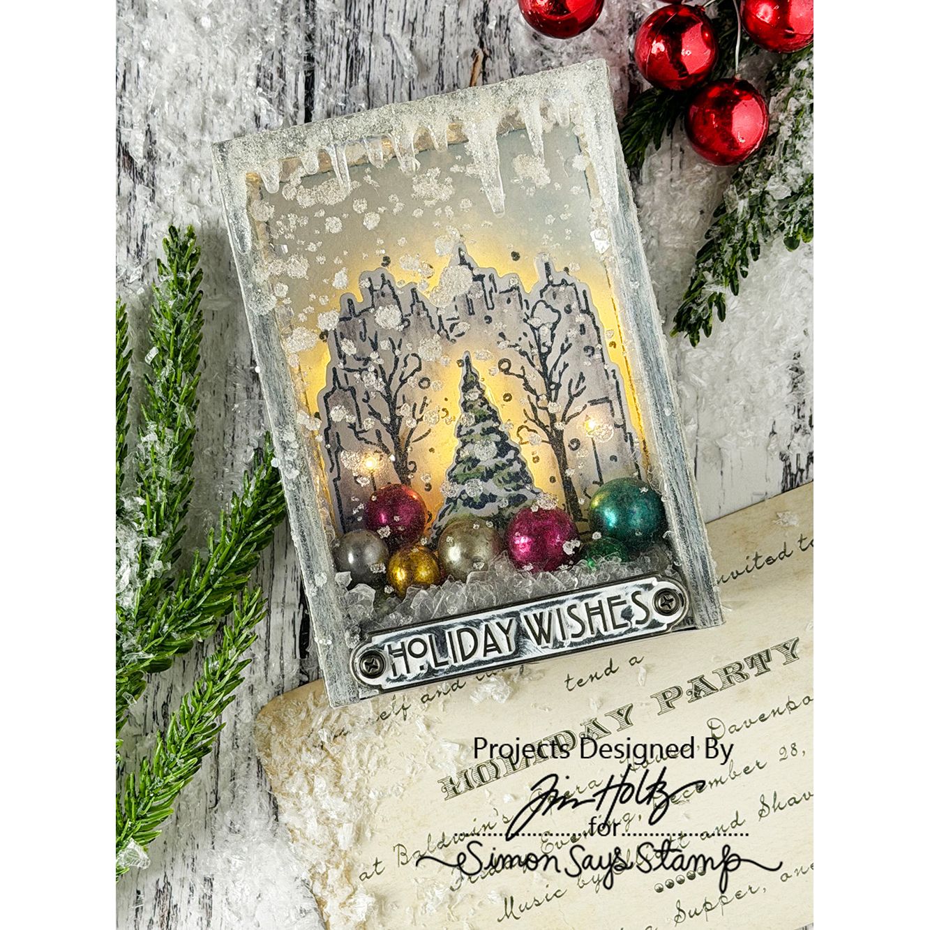 Tim Holtz Cling Rubber Stamps Holiday Sketchbook cms456 holiday wishes