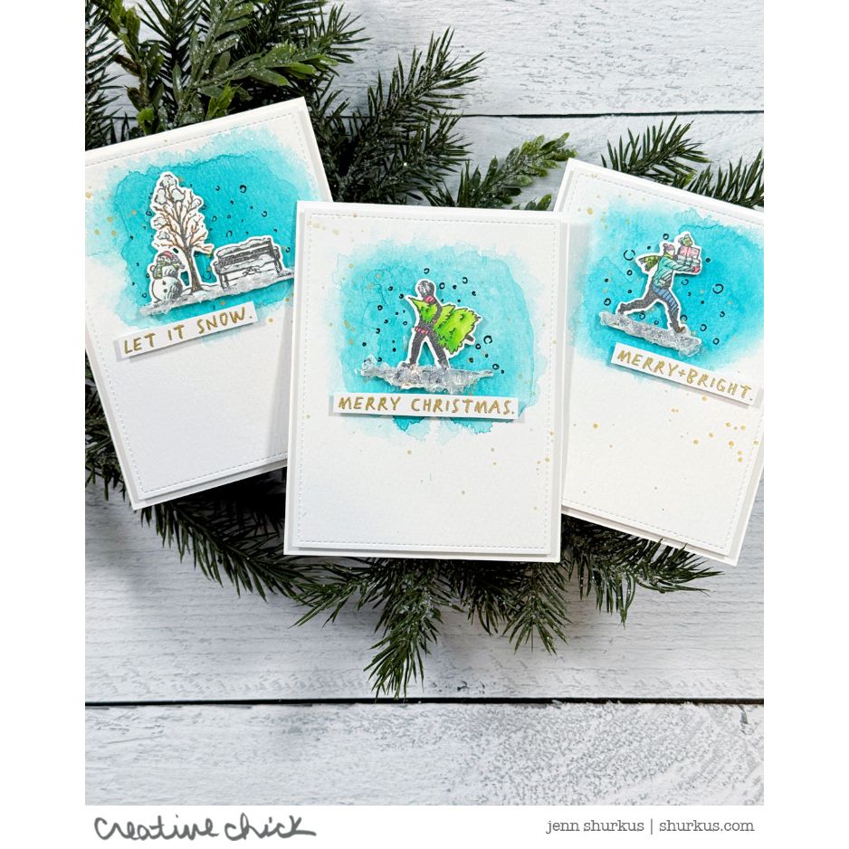 Tim Holtz Cling Rubber Stamps Holiday Sketchbook cms456 snowing