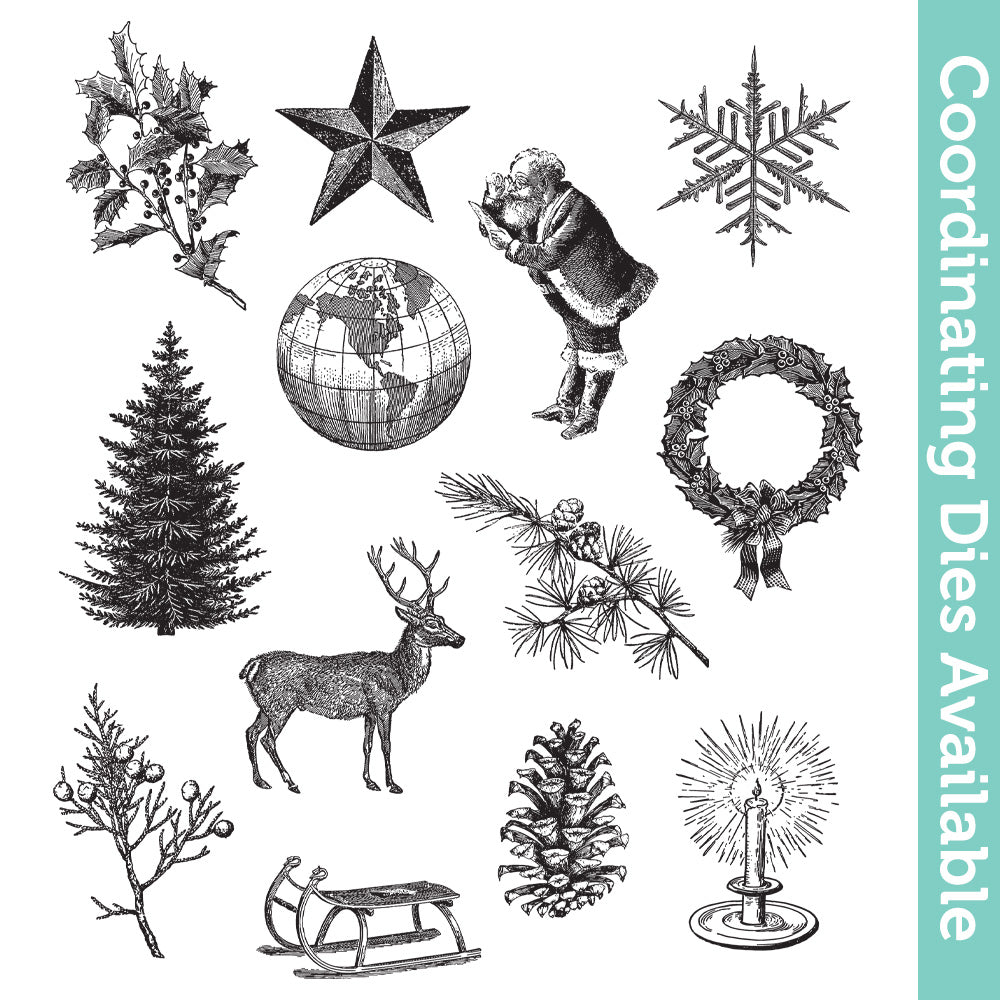 Tim Holtz Cling Rubber Stamps Holiday Things cms441