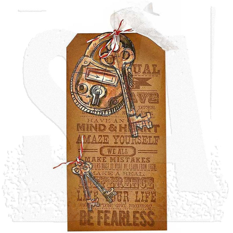 Tim Holtz Cling Rubber Stamps INDUSTRIAL BLUEPRINT CMS149 tag