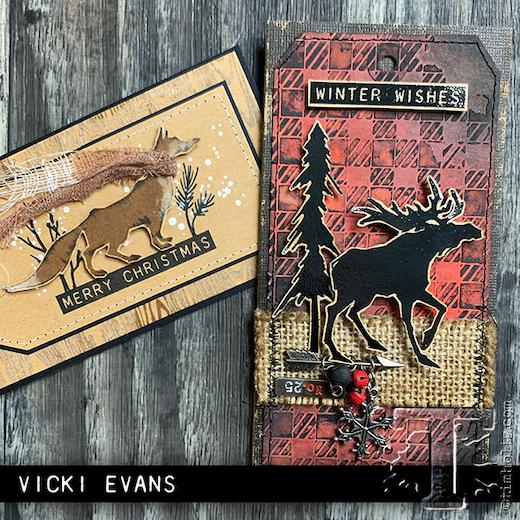 Tim Holtz Cling Rubber Stamps INTO THE WOODS CMS385 moose