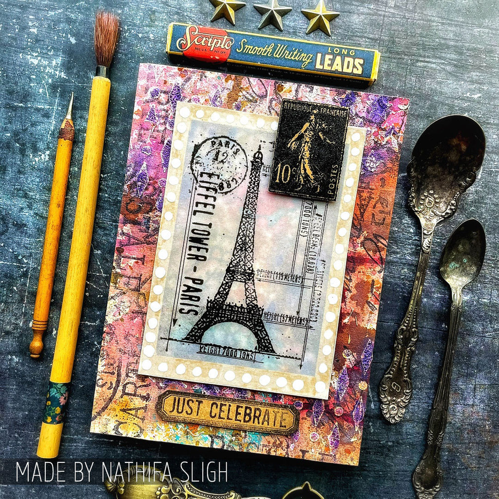 Tim Holtz Cling Rubber Stamps I SEE PARIS CMS009 celebrate