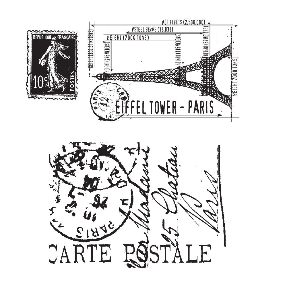 Tim Holtz Cling Rubber Stamps I SEE PARIS CMS009