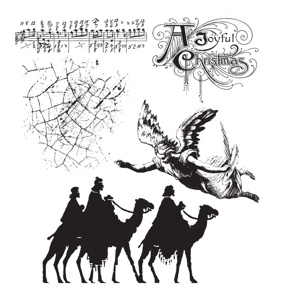Tim Holtz Cling Rubber Stamps JOYFUL SONG CMS119