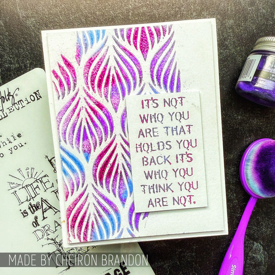 Tim Holtz Cling Rubber Stamps JUST THOUGHTS cms078 purple