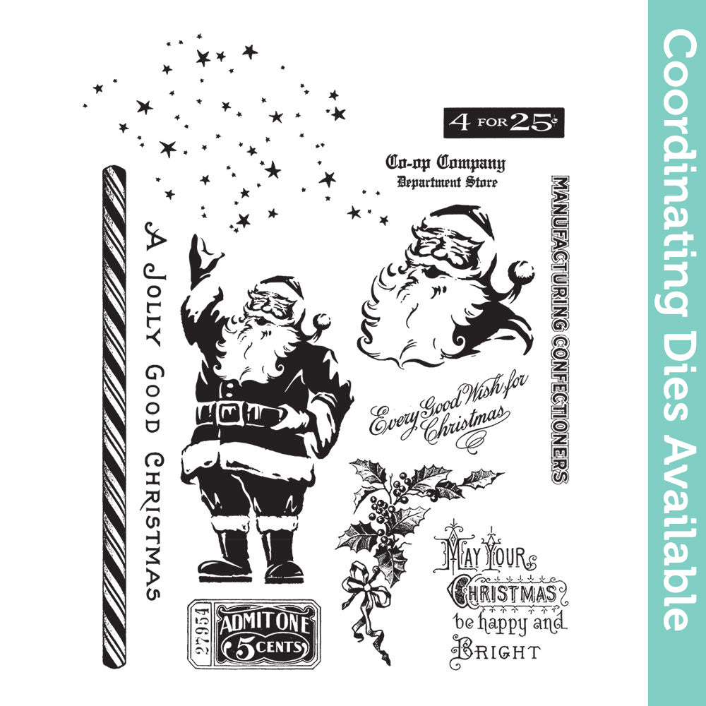 Tim Holtz Cling Rubber Stamps Jolly Holiday cms474