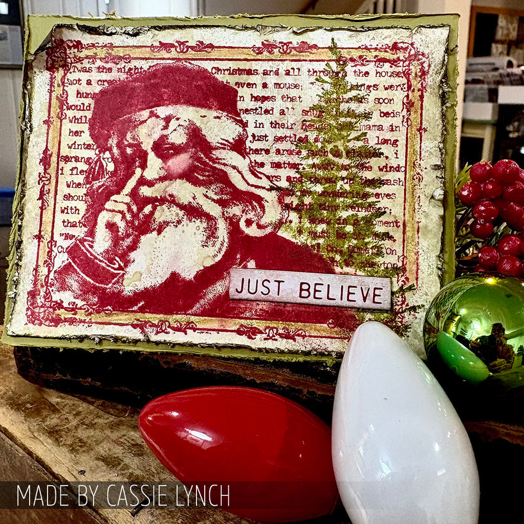 Tim Holtz Cling Rubber Stamps Just Believe cms031 red