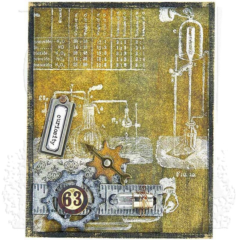 Tim Holtz Cling Rubber Stamps LABORATORIE cms173 numbers