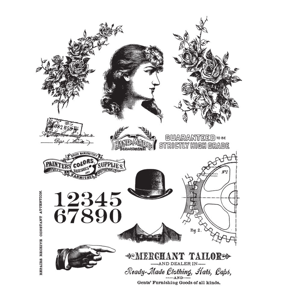 Tim Holtz Cling Rubber Stamps LADIES AND GENTLEMEN CMS268