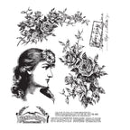 Tim Holtz Cling Rubber Stamps LADY ROSE CMS255
