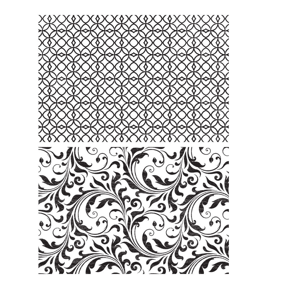 Tim Holtz Cling Rubber Stamps LATTICE AND FLOURISH CMS257