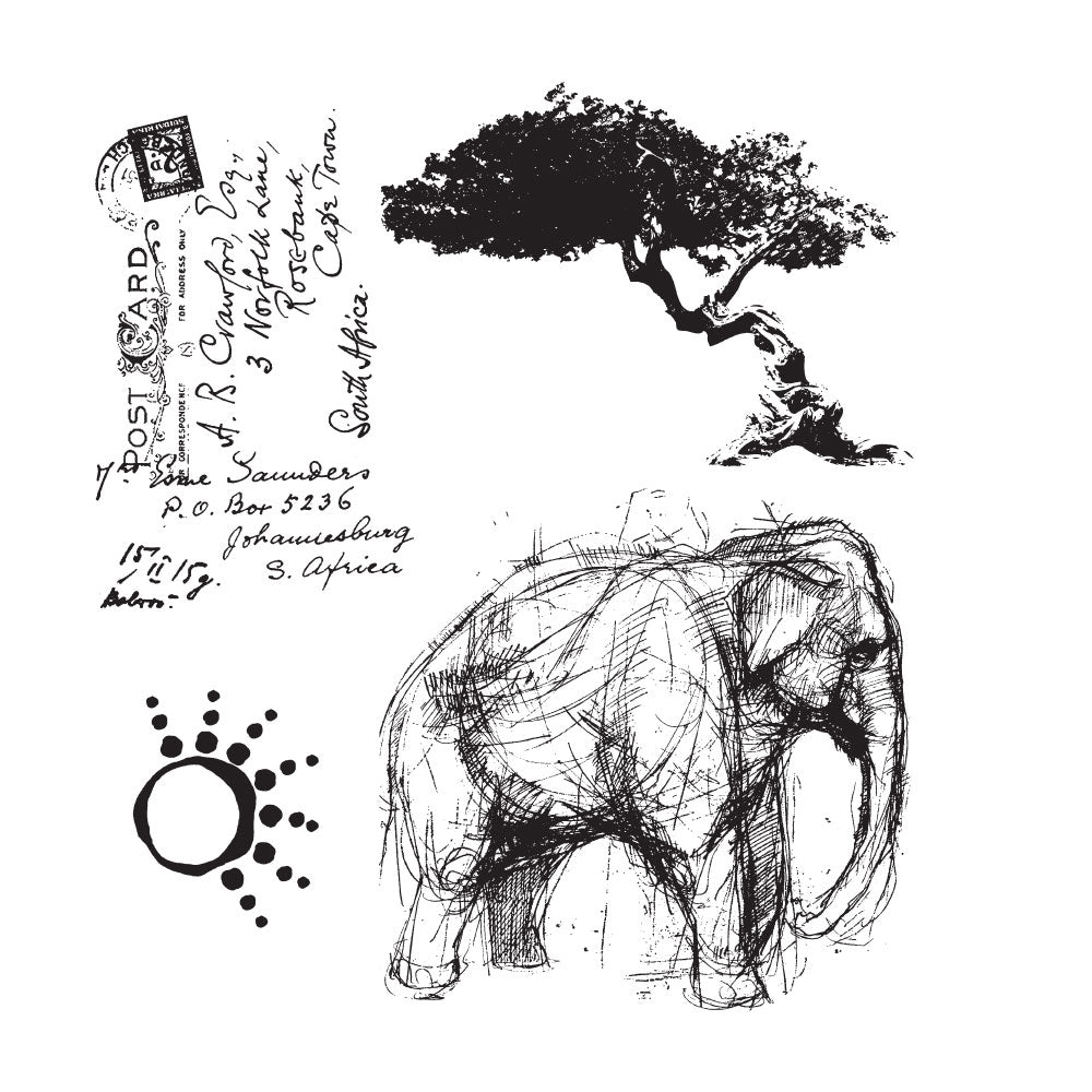 Tim Holtz Cling Rubber Stamps LIFE ADVENTURE CMS077