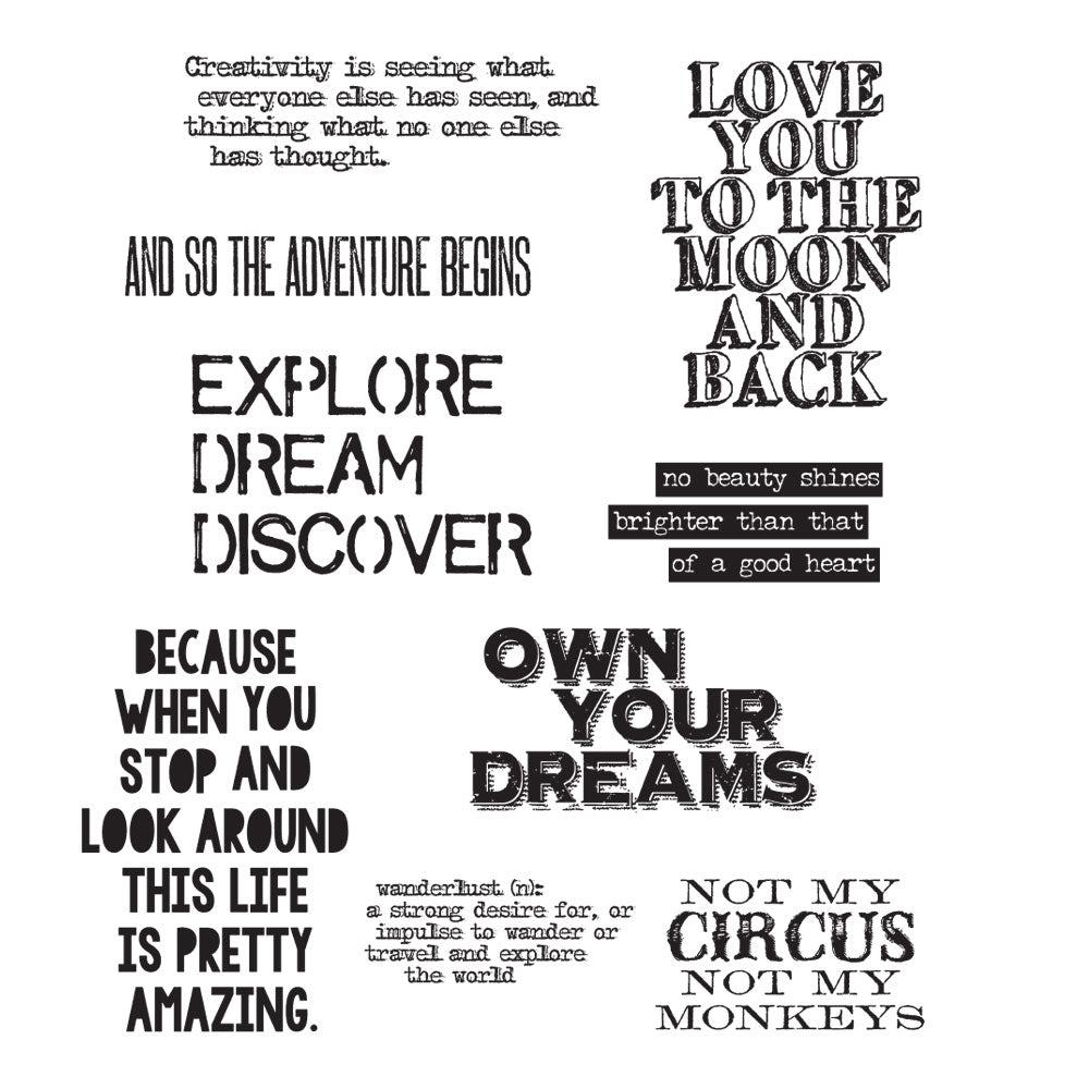 Tim Holtz Cling Rubber Stamps LIFE QUOTES CMS227