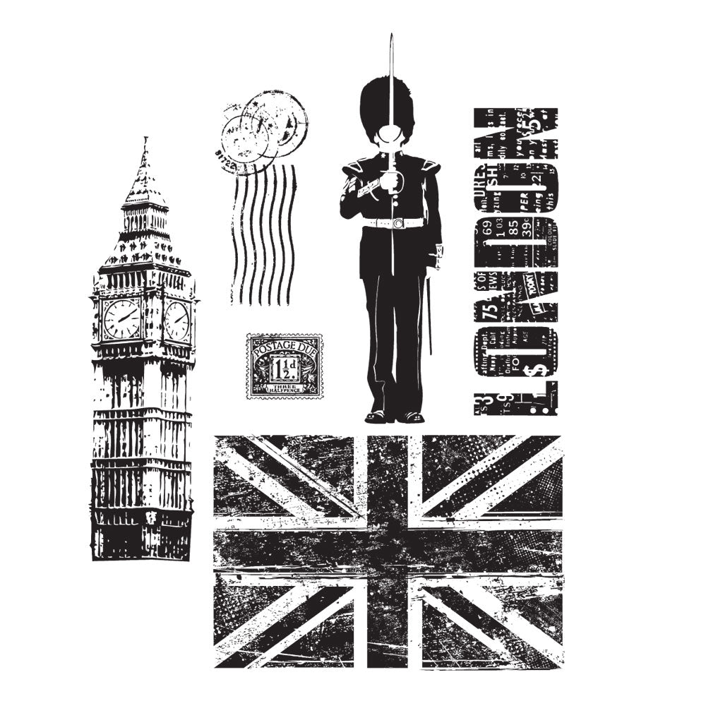 Tim Holtz Cling Rubber Stamps LONDON SIGHTS cms158