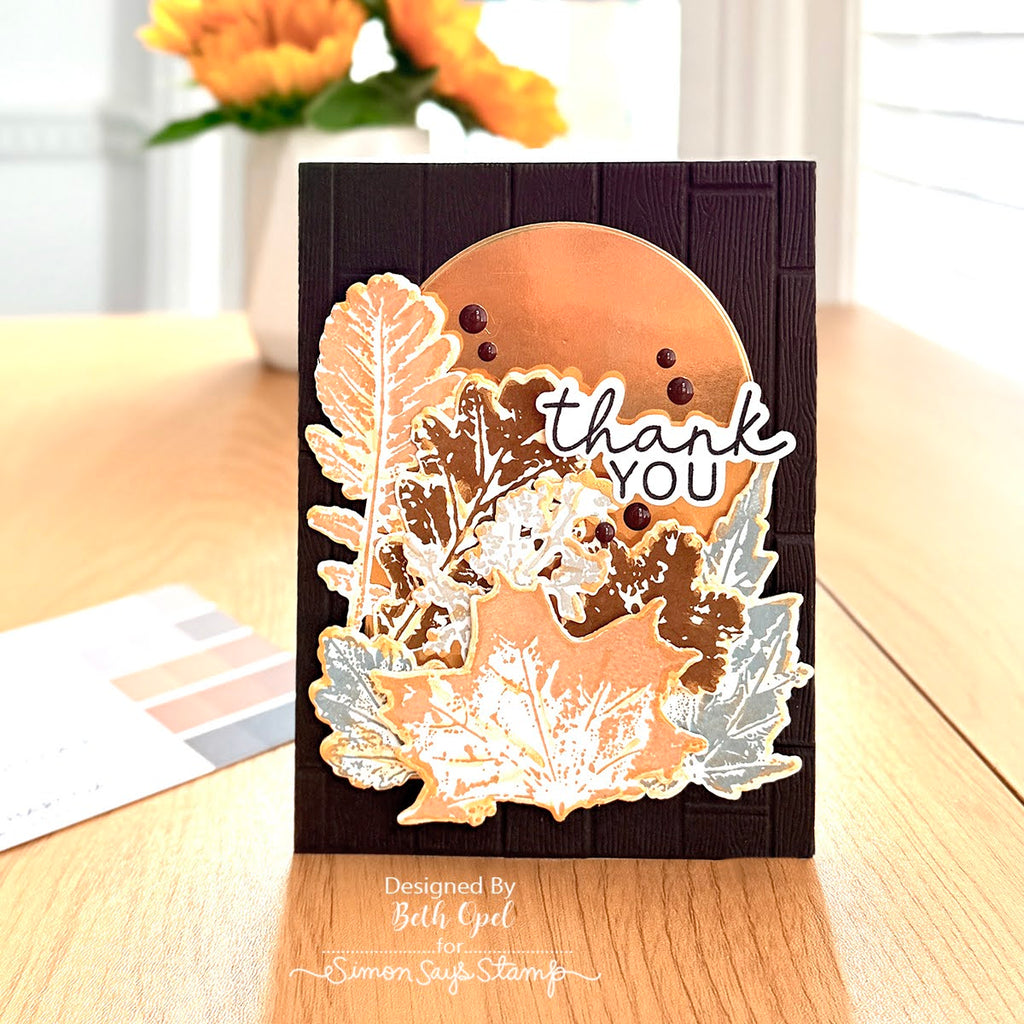 Tim Holtz Cling Rubber Stamps Leaf Prints 2 cms450 thank you card beth opel