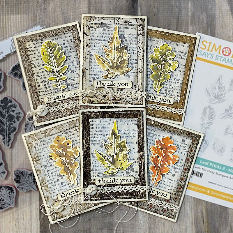 Tim Holtz Cling Rubber Stamps Leaf Prints 2 cms450 thank you cards