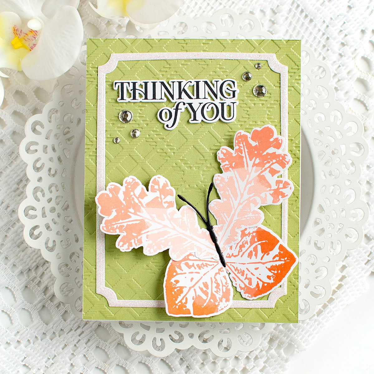 Tim Holtz Cling Rubber Stamps Leaf Prints 2 cms450 thinking of you card