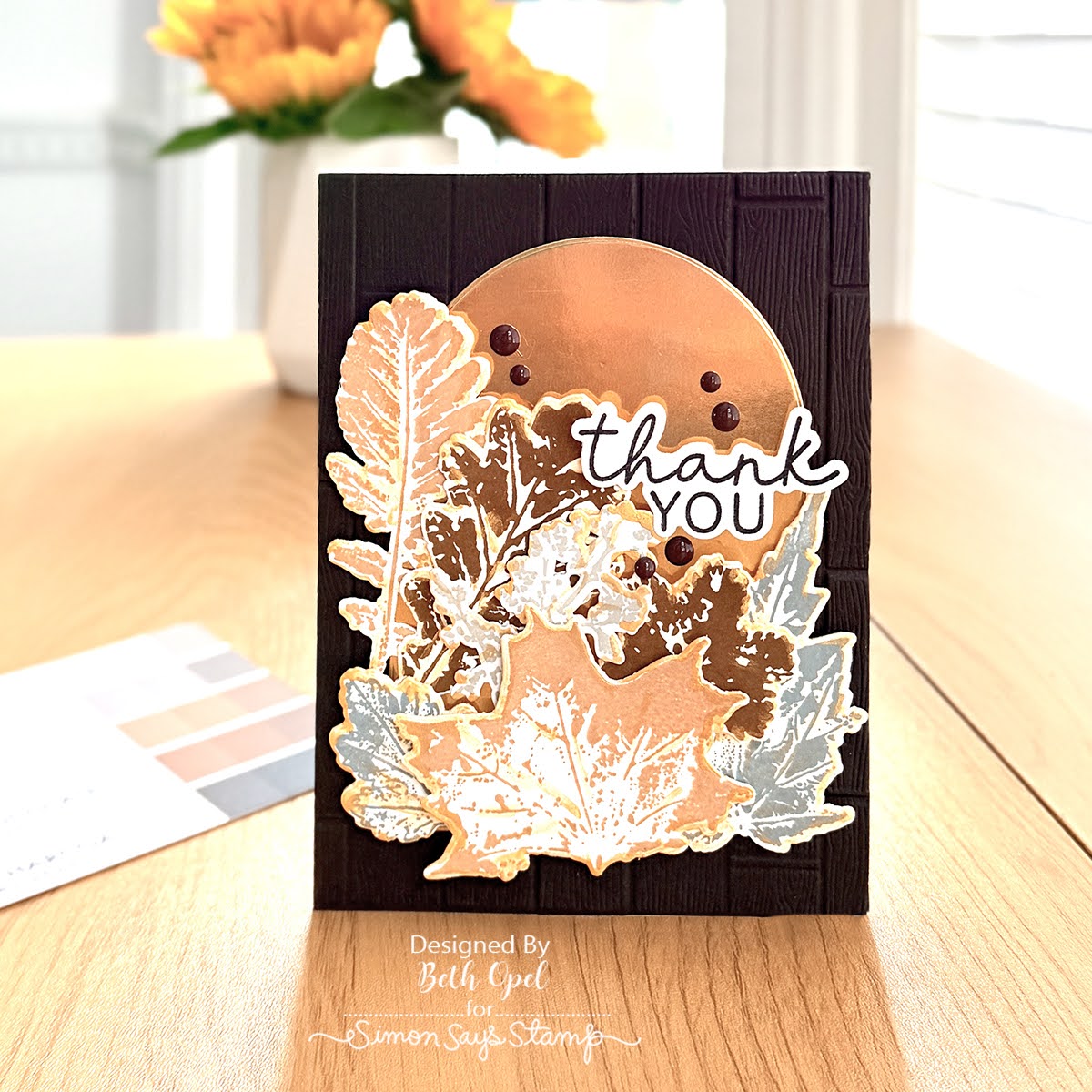 Tim Holtz Cling Rubber Stamps Leaf Prints cms273 thank you card beth opel