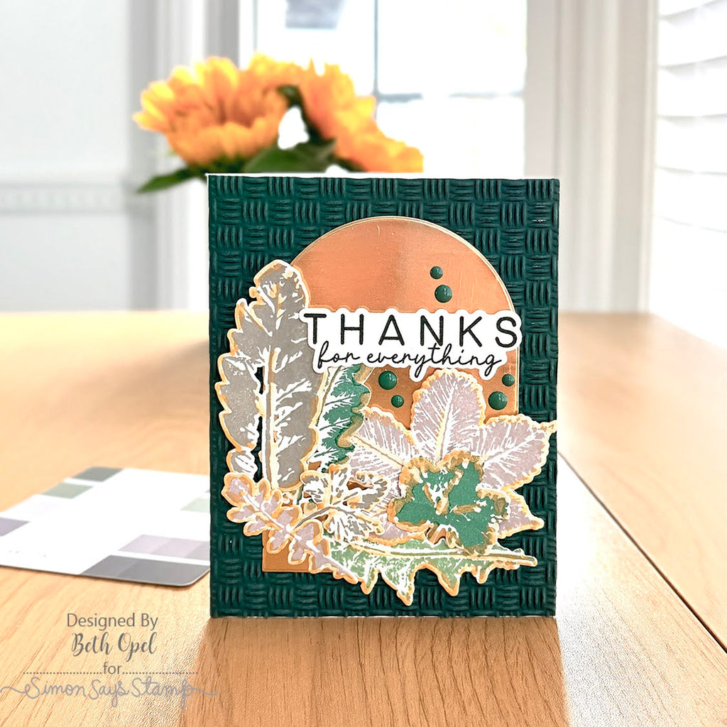 Tim Holtz Cling Rubber Stamps Leaf Prints cms273 thanks for everything card beth opel