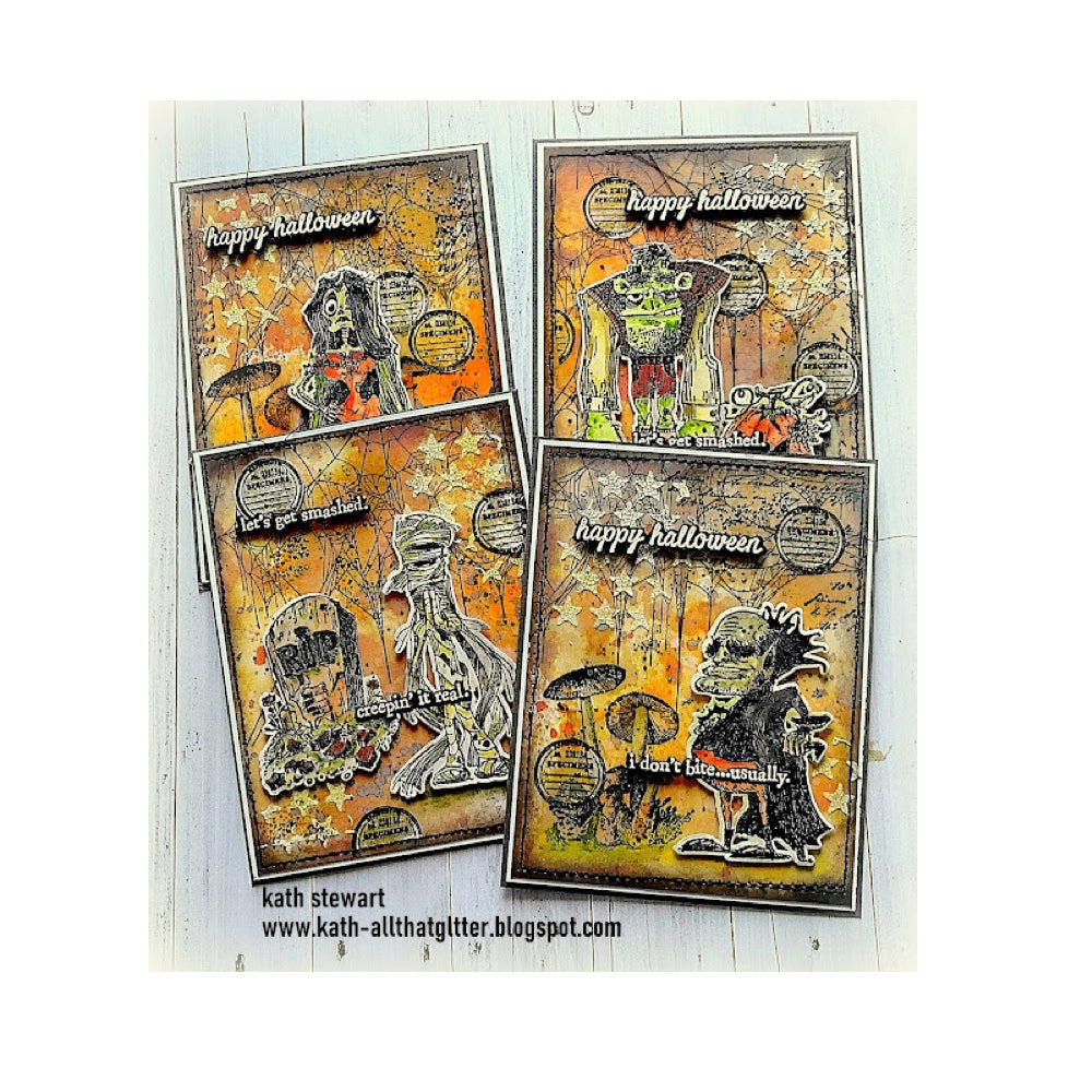 Tim Holtz Cling Rubber Stamps Life of the Party CMS380 halloween party invitations kath stewart