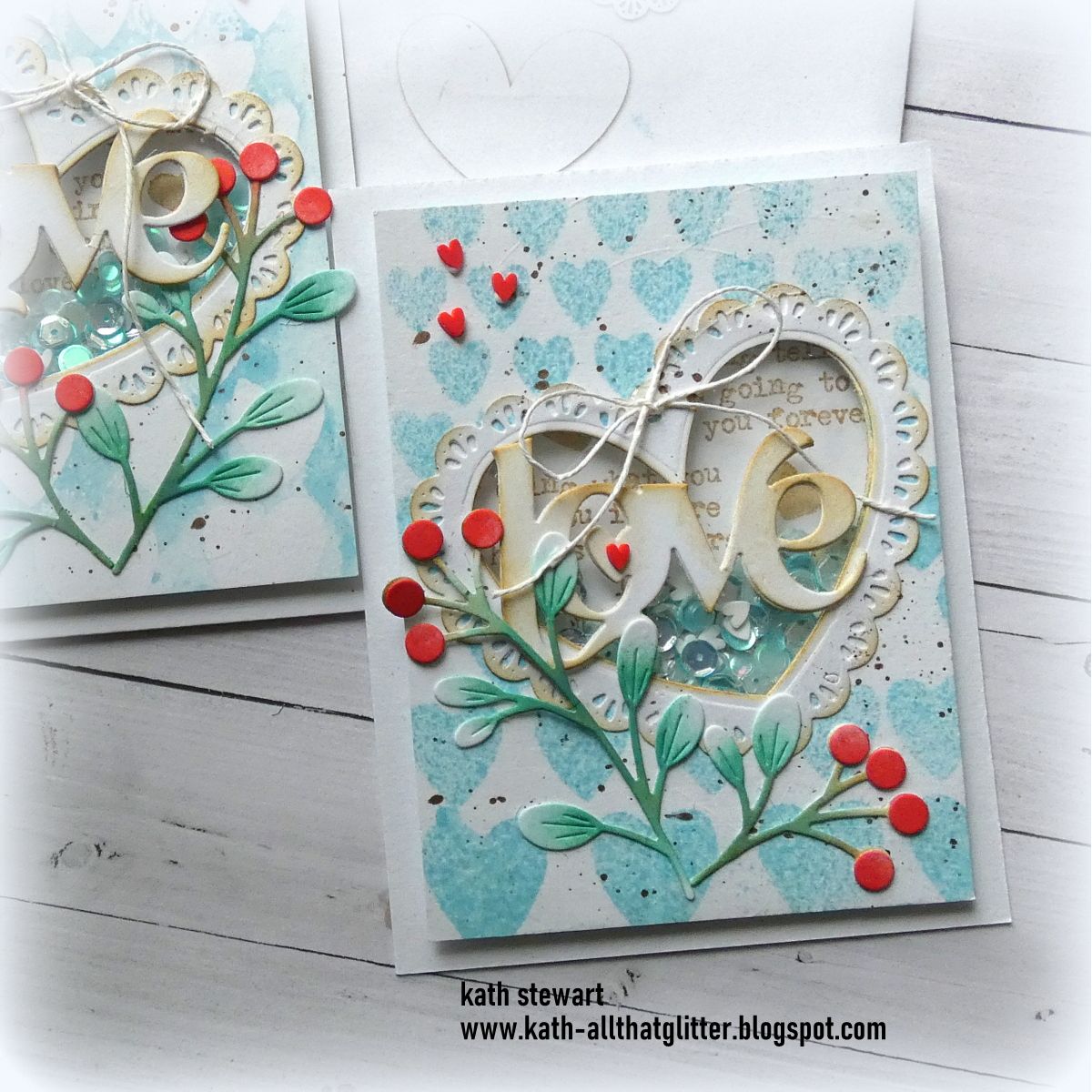 Tim Holtz Cling Rubber Stamps Love Notes cms477 blue hearts