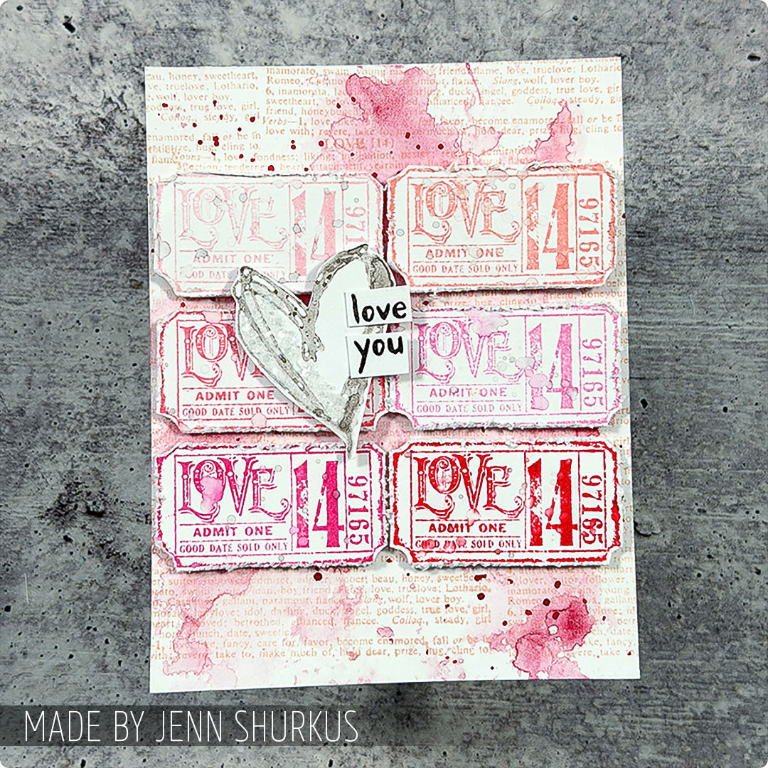 Tim Holtz Cling Rubber Stamps Love Struck cms082 tickets