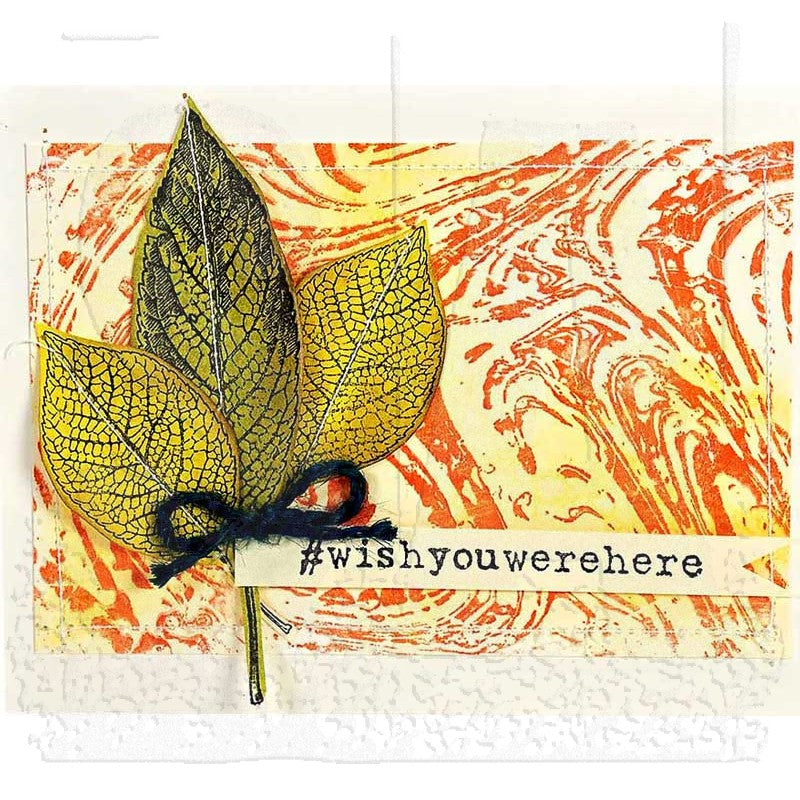 Tim Holtz Cling Rubber Stamps MARBLE & DOILY cms184 leaf