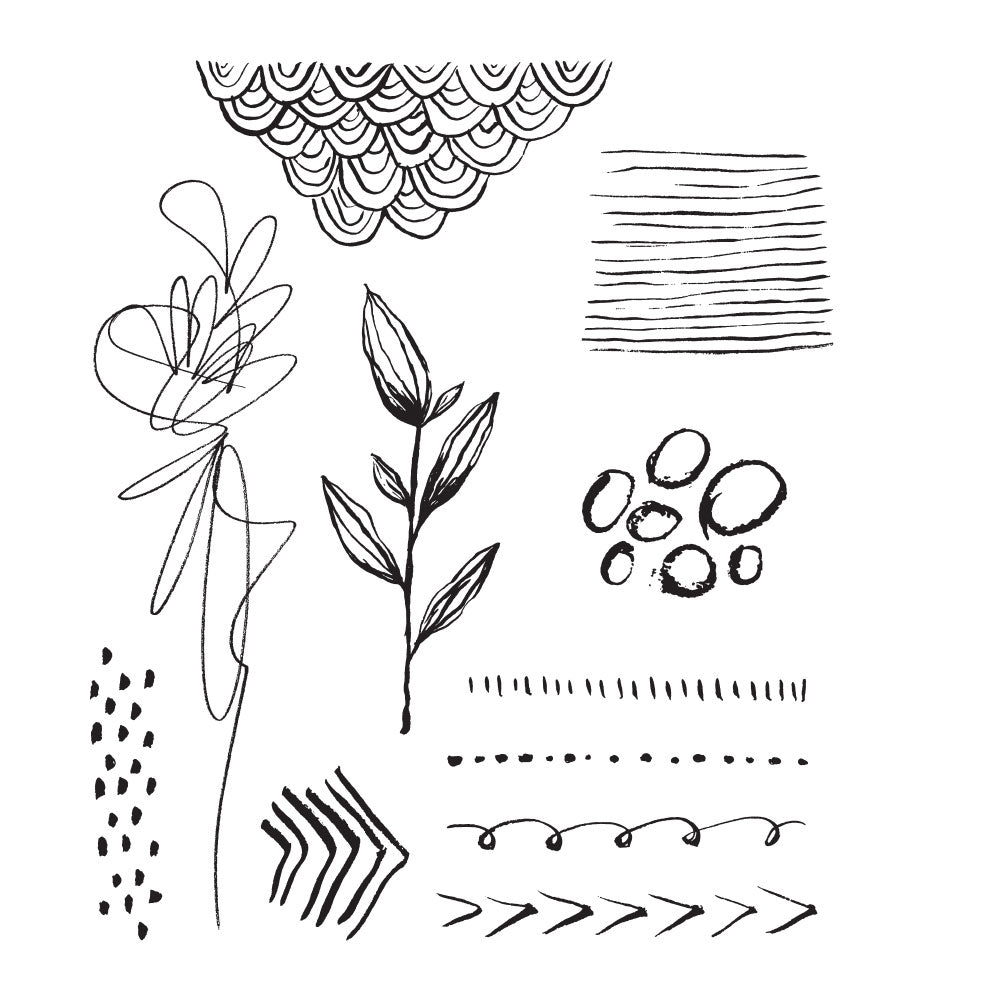 Tim Holtz Cling Rubber Stamps MEDIA MARKS 1 CMS362