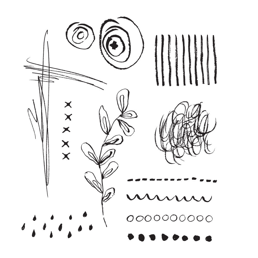 Tim Holtz Cling Rubber Stamps MEDIA MARKS 2 CMS363